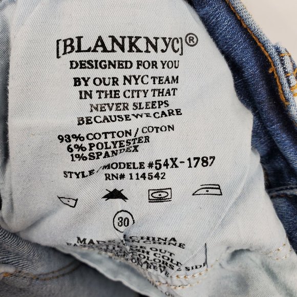 Blank NYC The Bowery Cropped Boot Cut Women's Raw Hem Jeans Size 30 - Picture 5 of 11